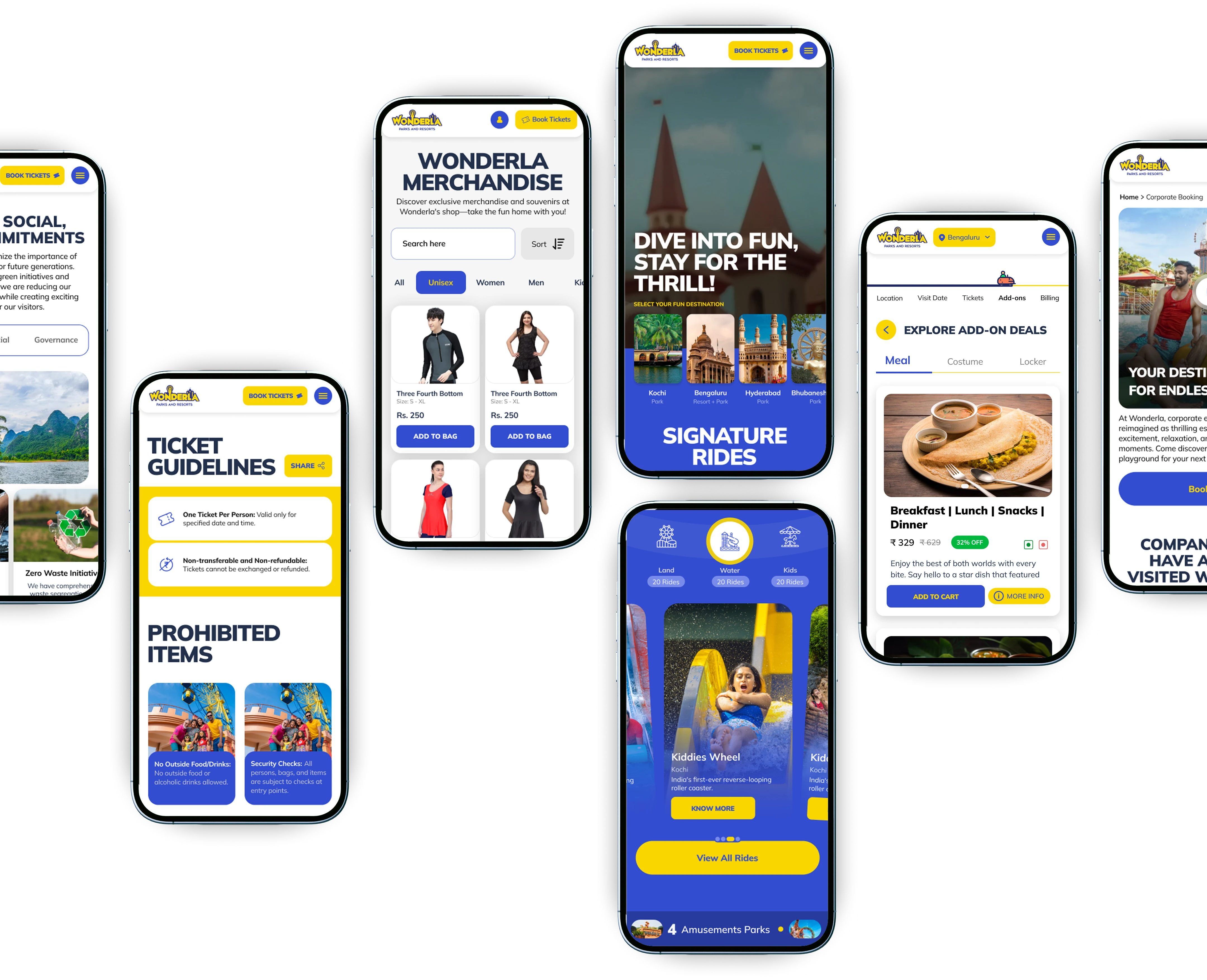 Wonderla Mobile Mockups